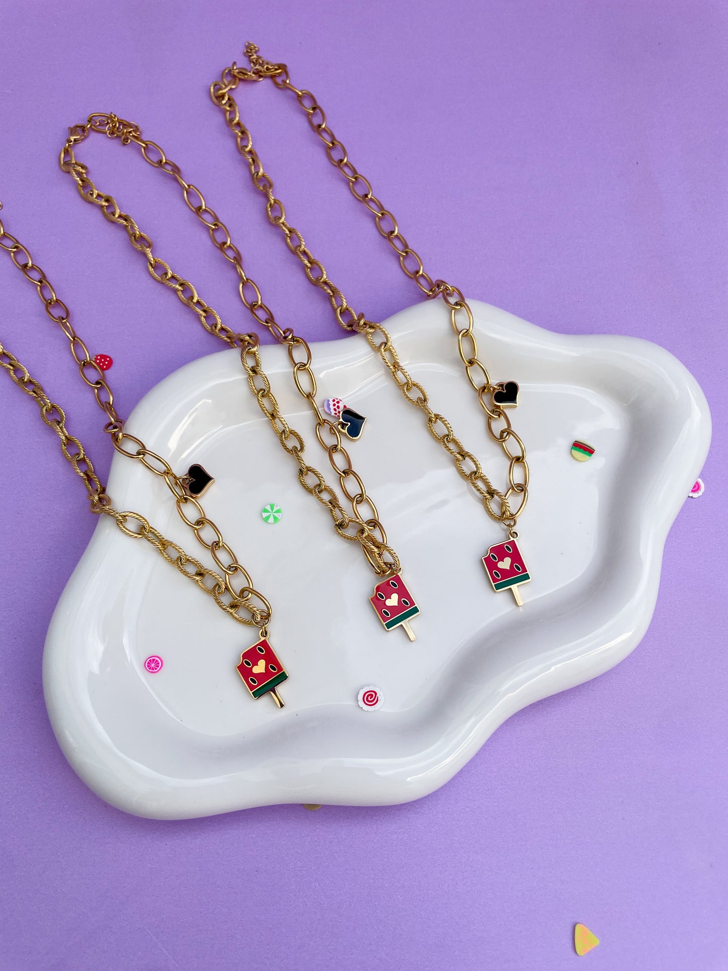 Collar paleta sandía