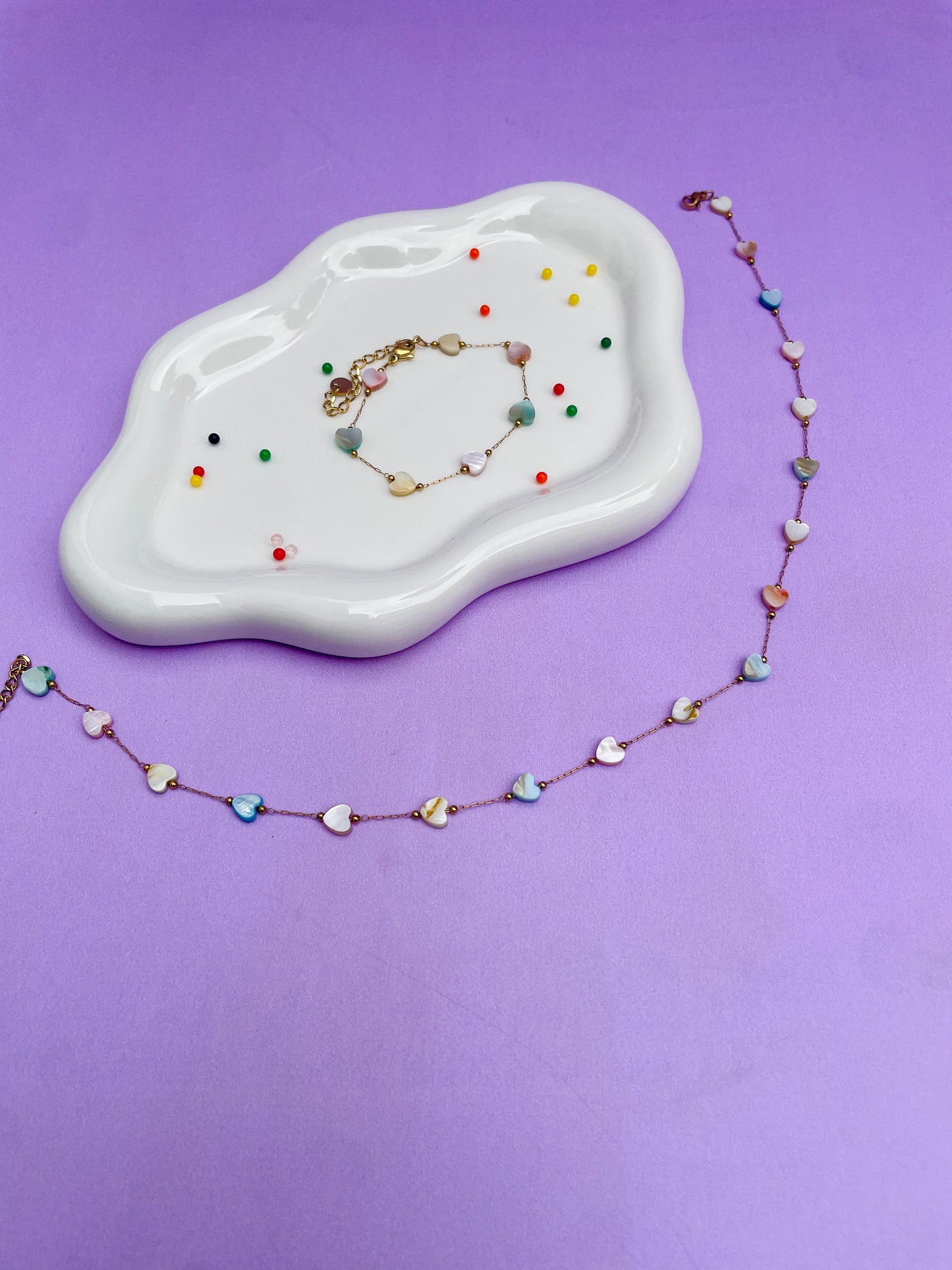 Collar corazón tornasol