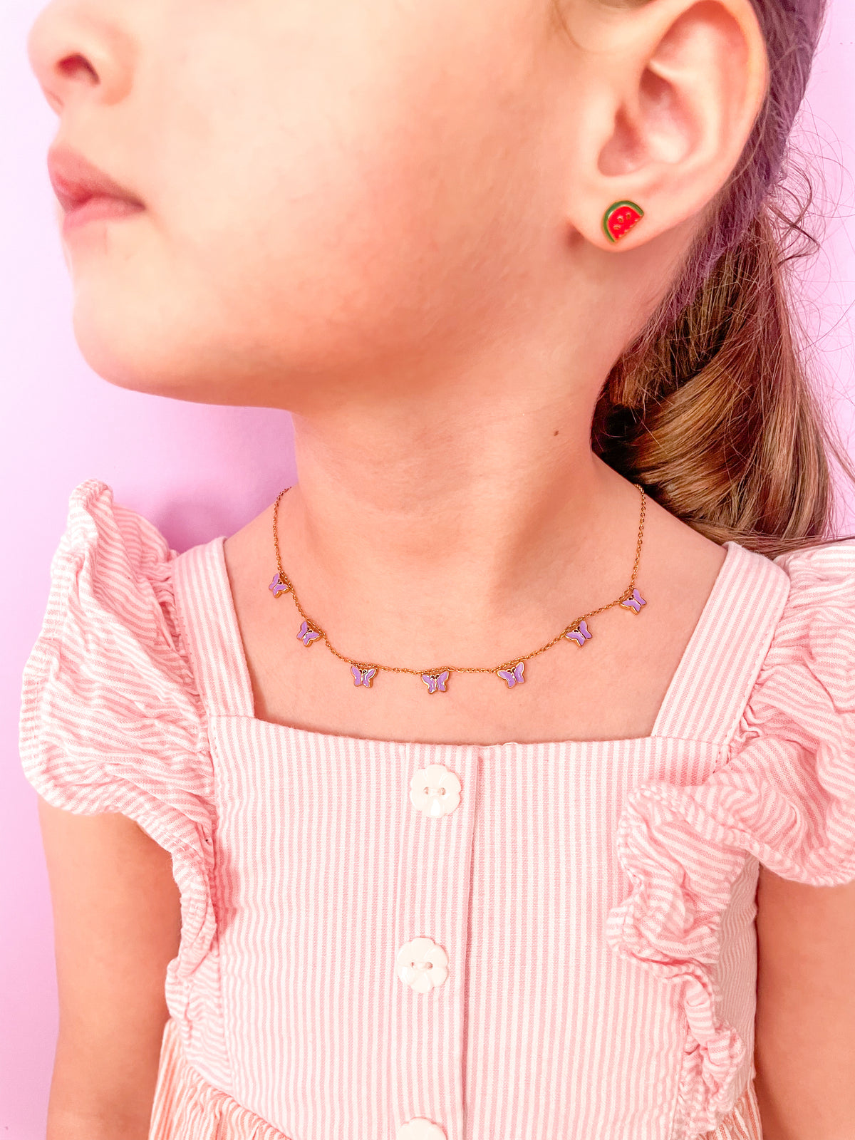 Collar mariposas moradas mini