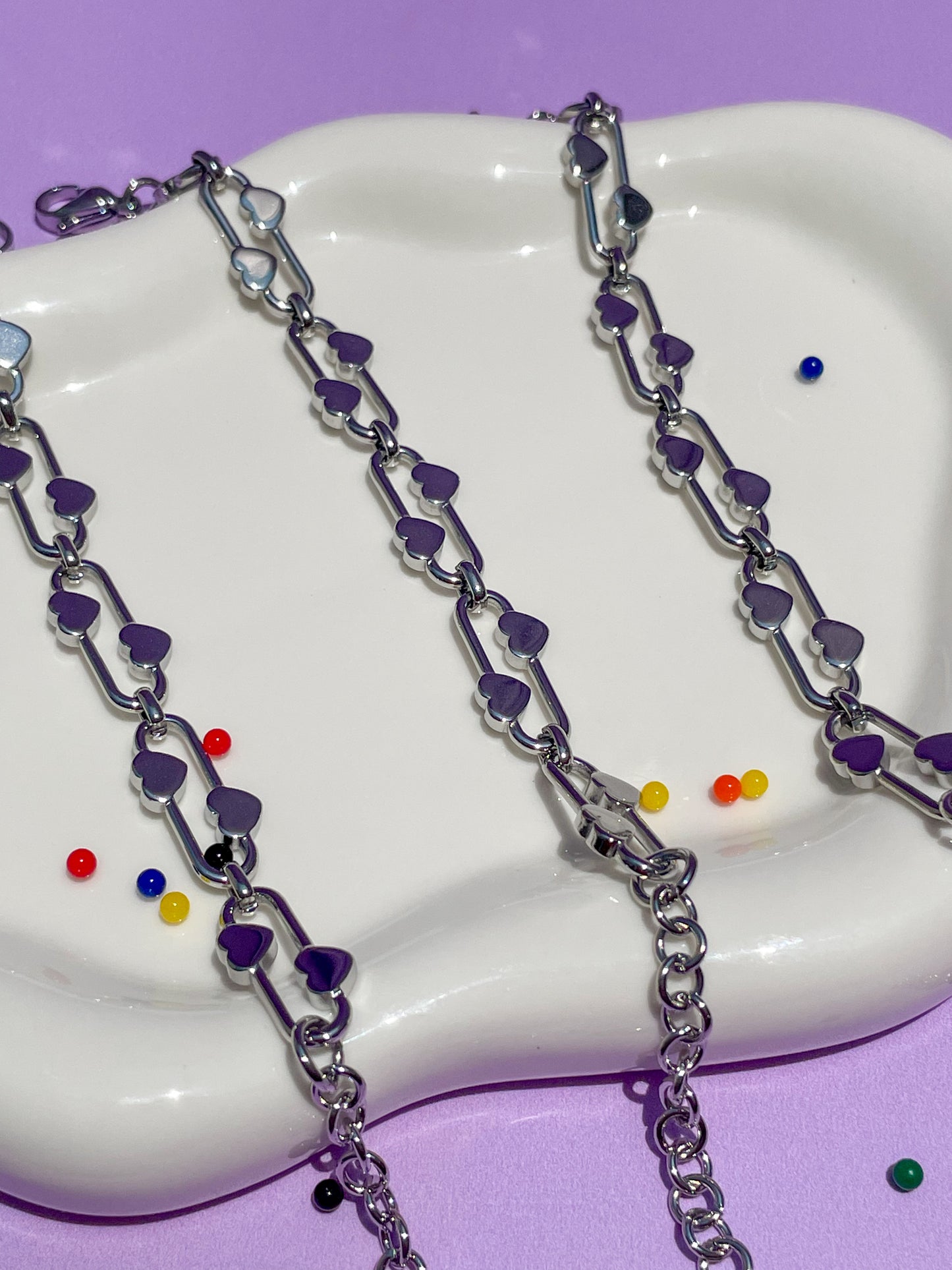 Pulsera clip corazón plateada