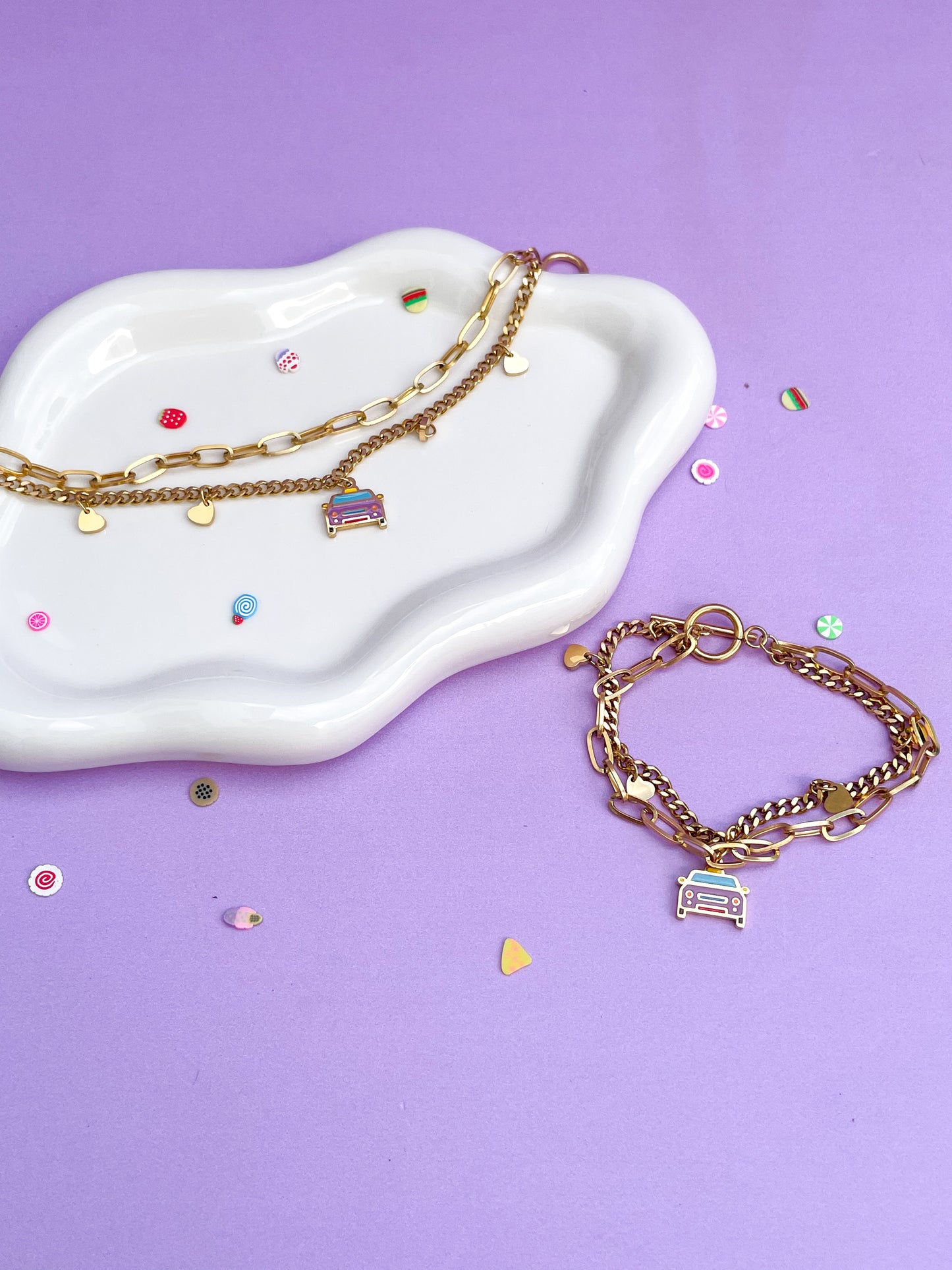 Pulsera cadena doble taxi