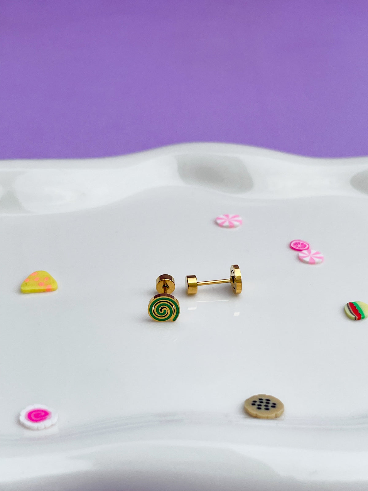 Aretes rollo verde