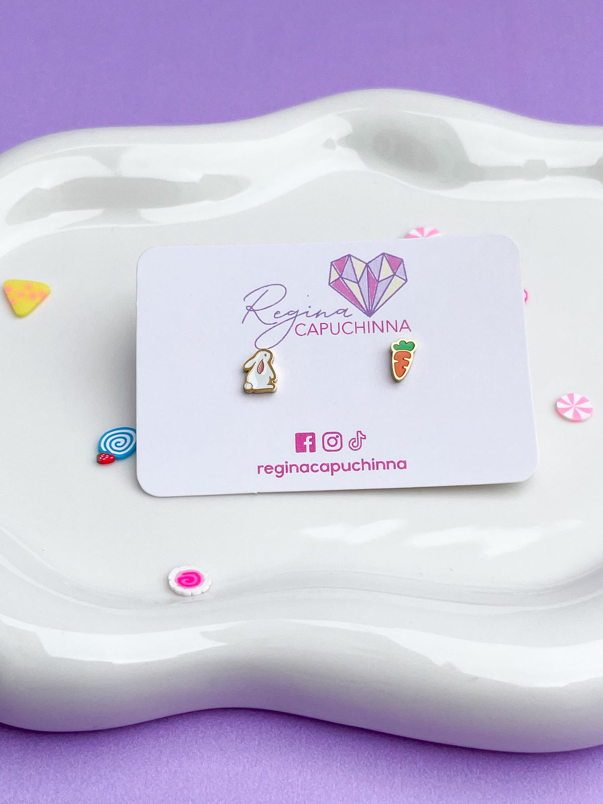 Aretes conejo con zanahoria