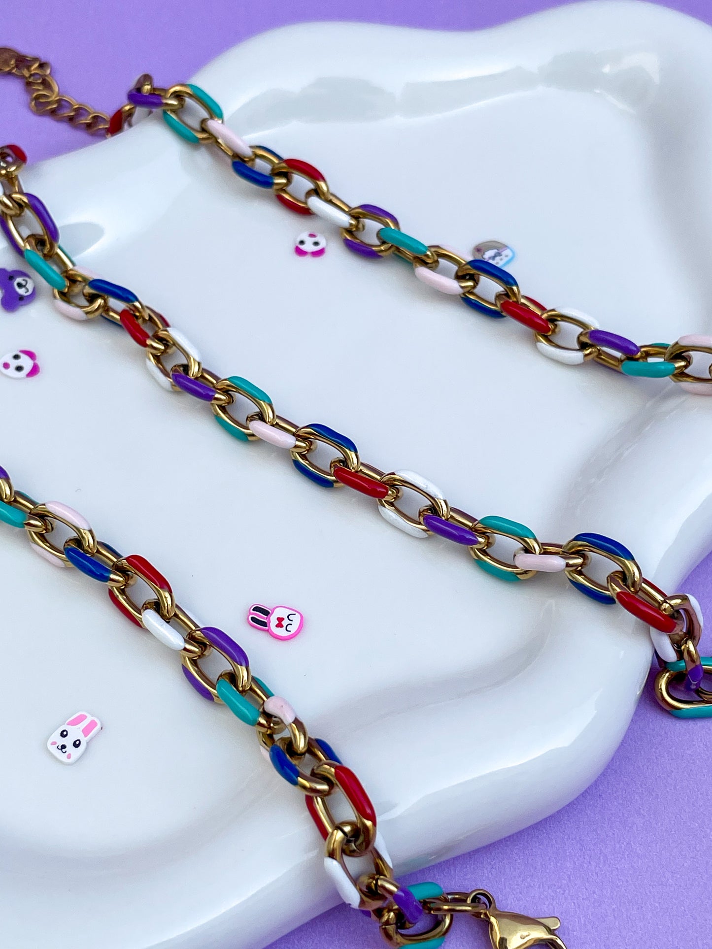 Pulsera cadena multicolor