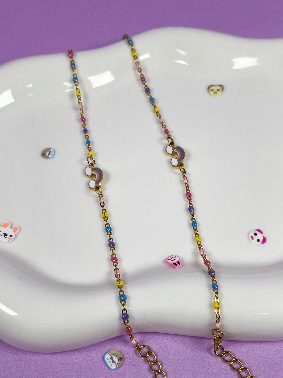 Pulsera rainbow con bolitas colores