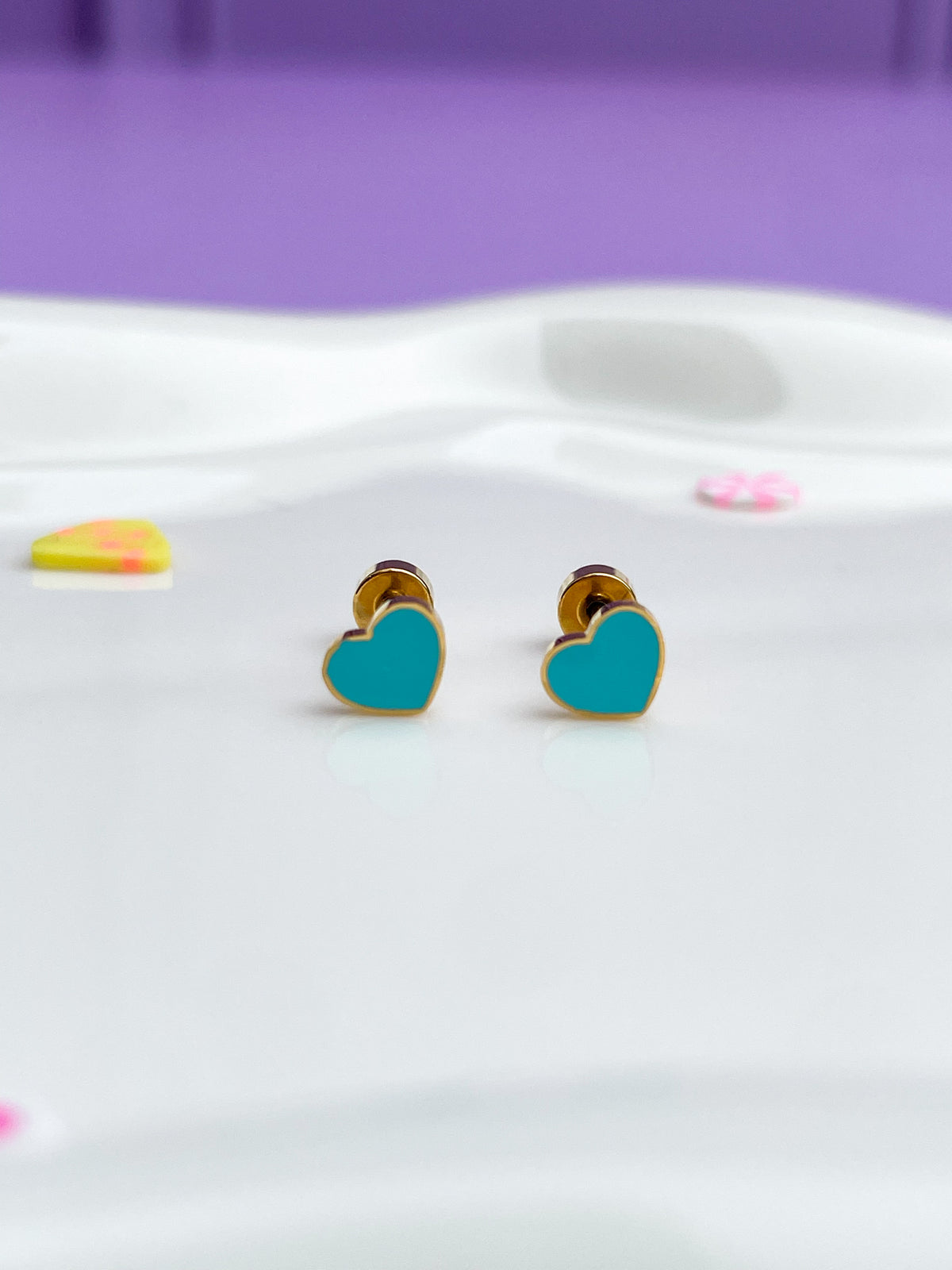 Aretes corazón blue mini