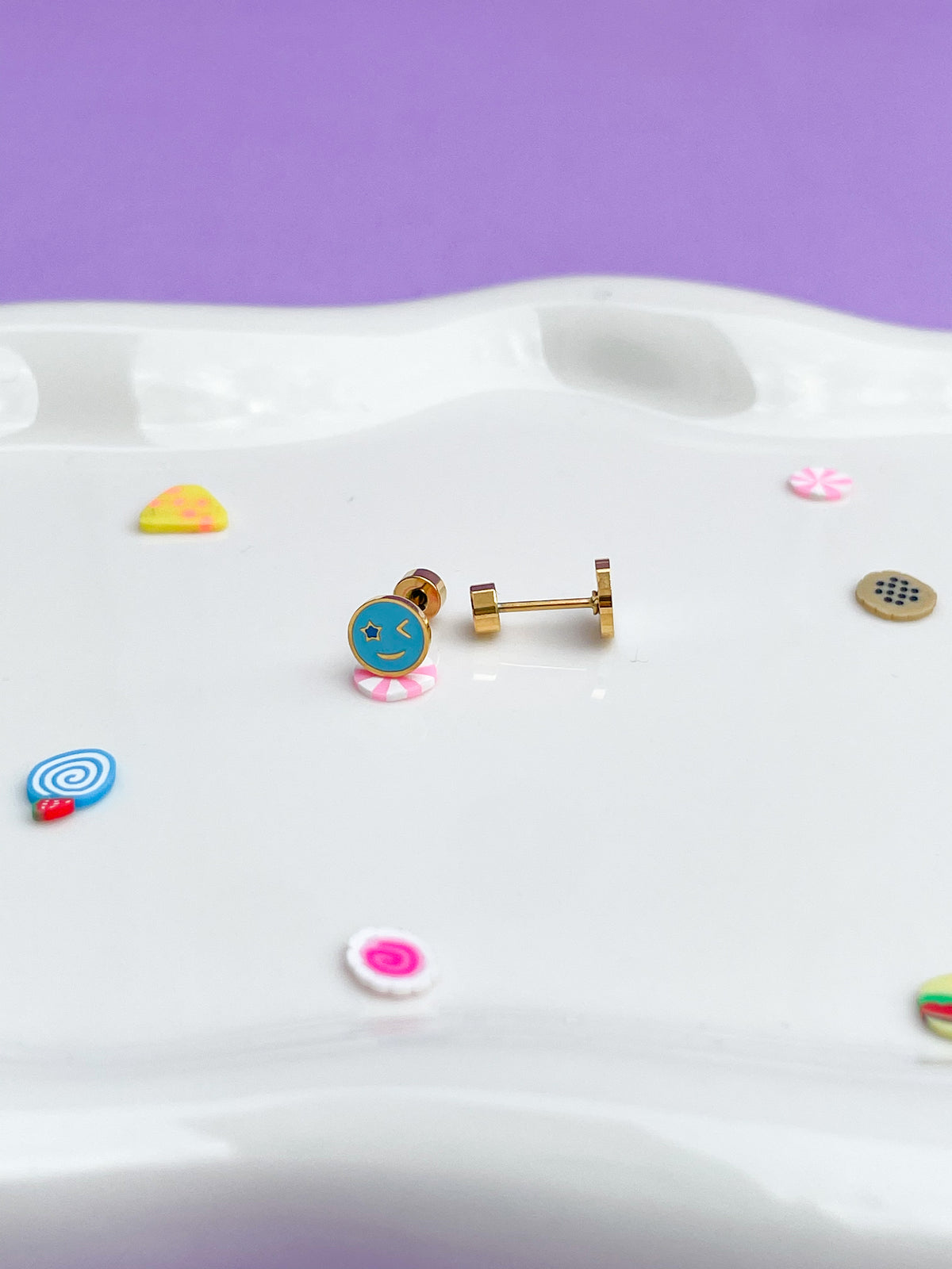 Aretes guiño azul