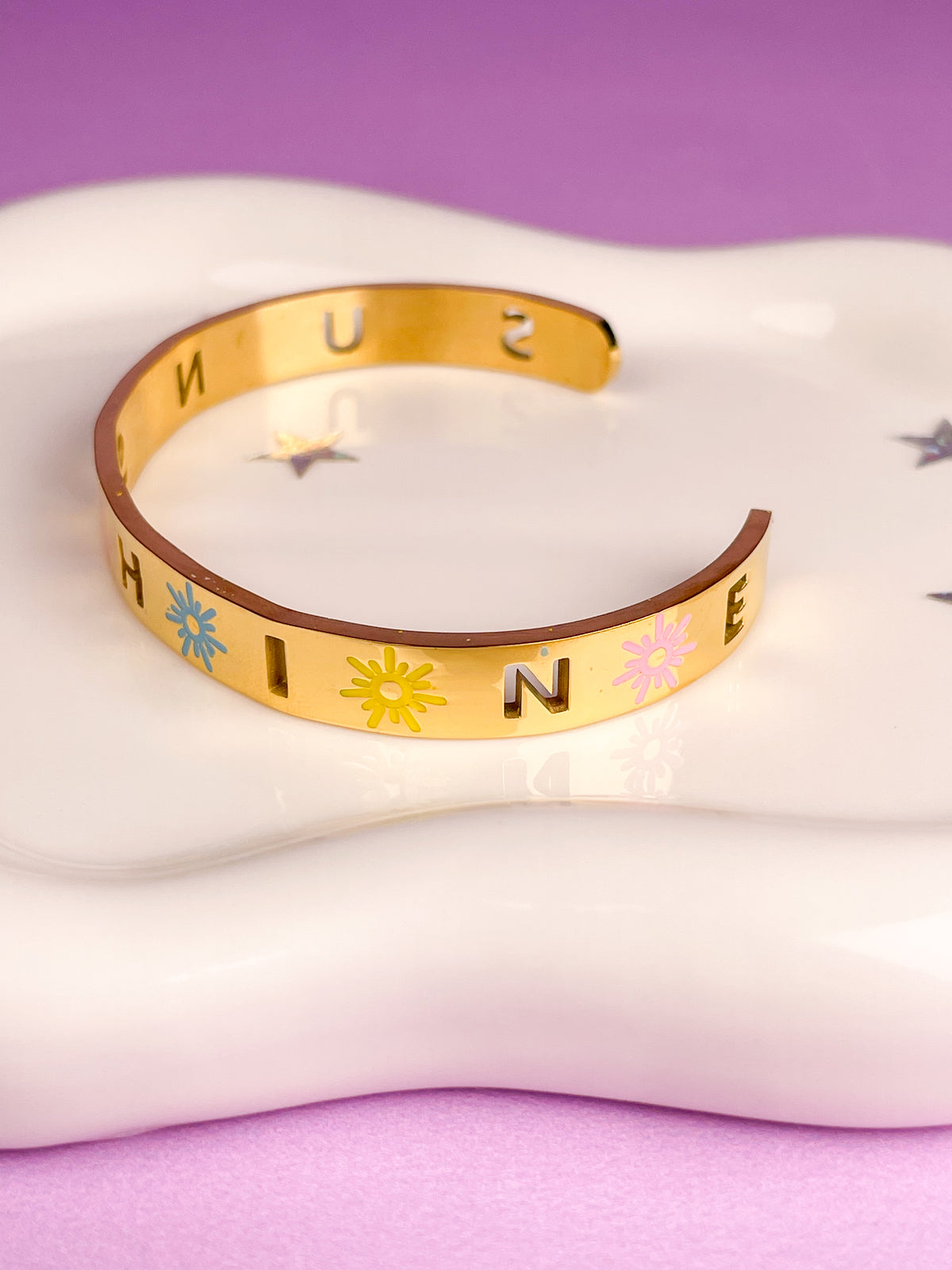 Pulsera rígida dorada sunshine