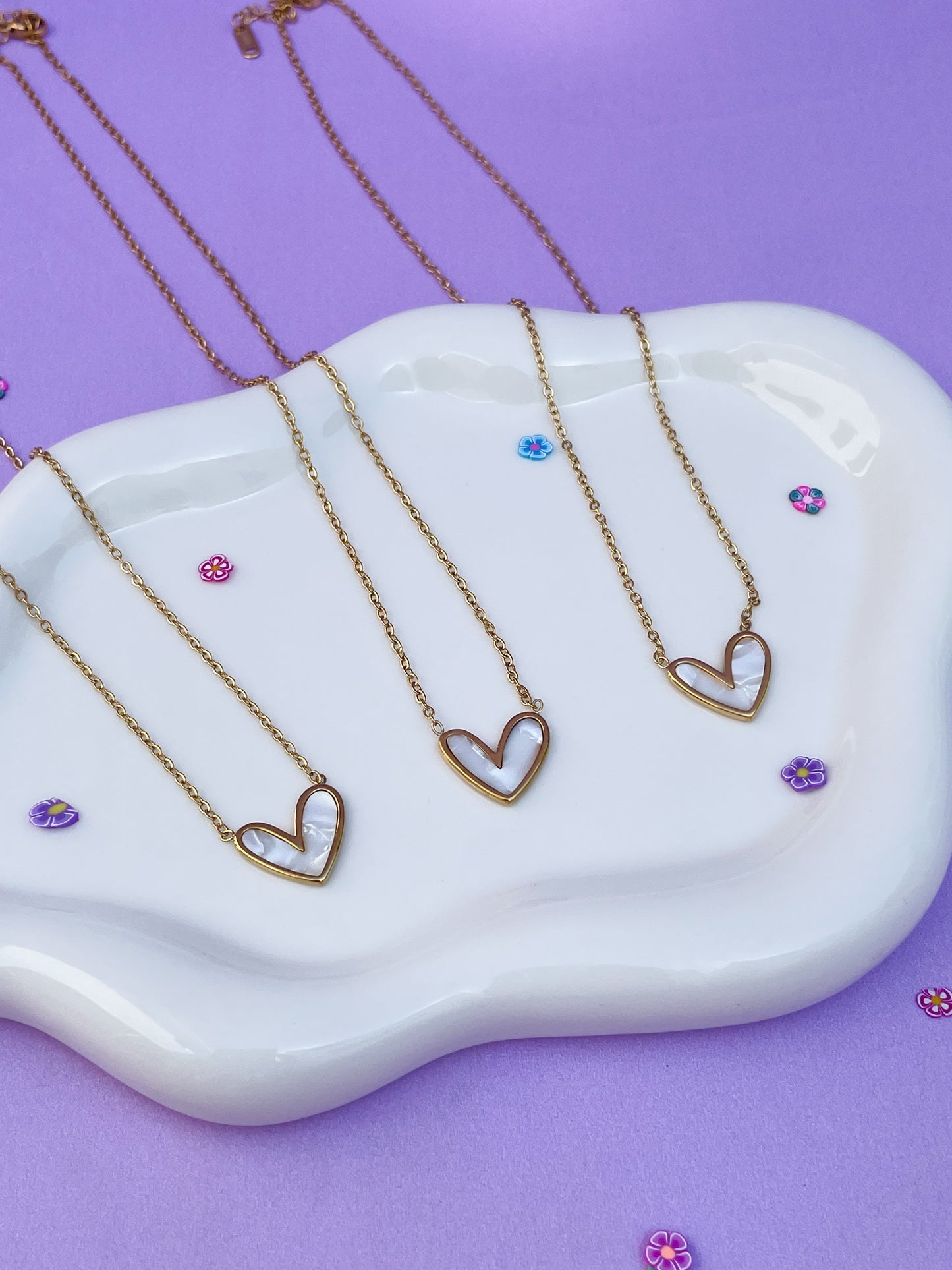 Collar corazón perla grande