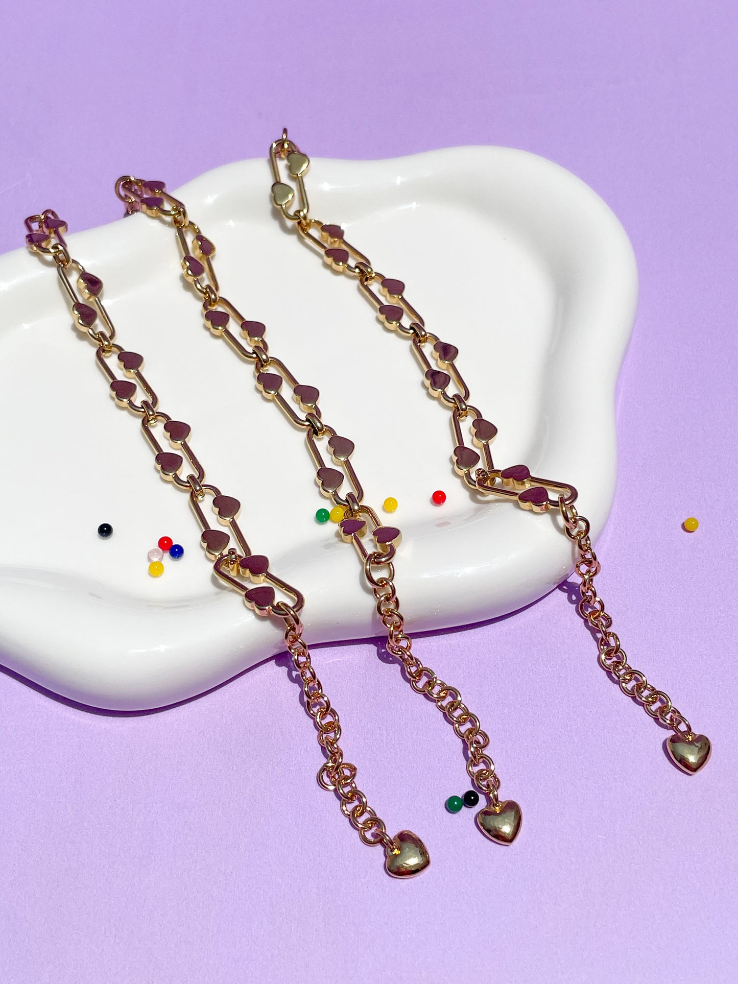 Pulsera clip corazón dorada