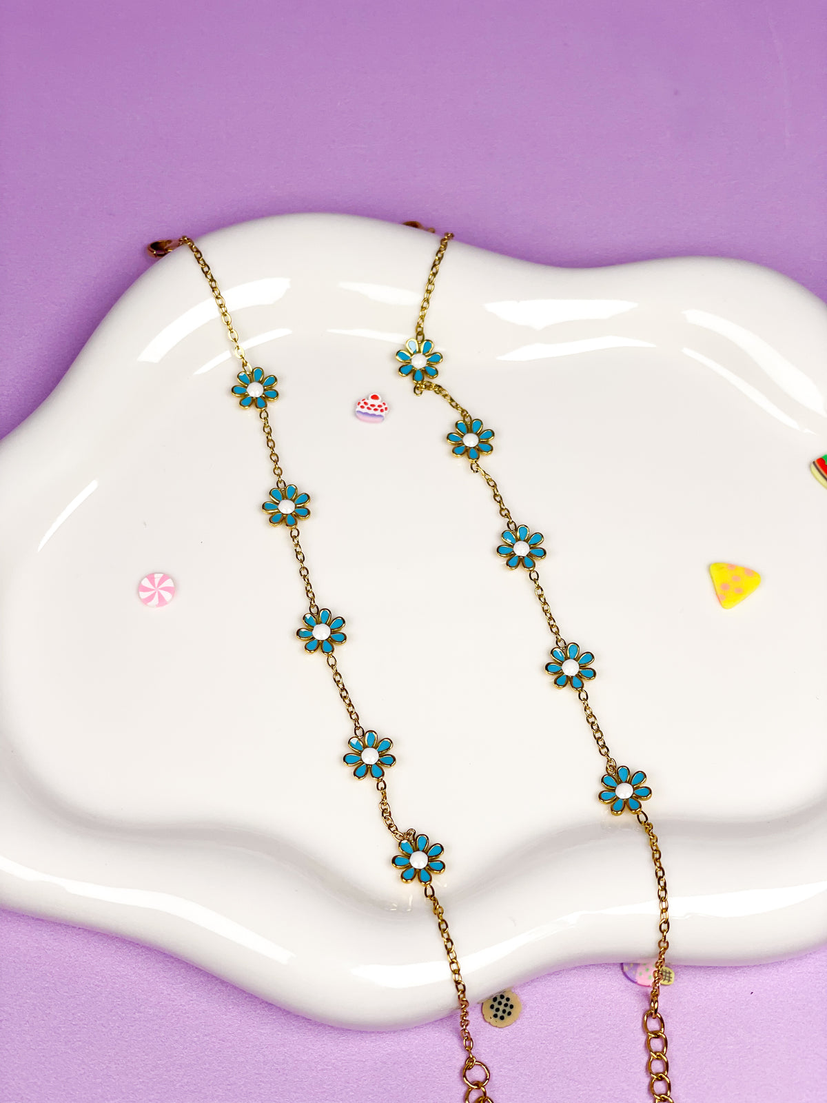 Pulsera flores azules