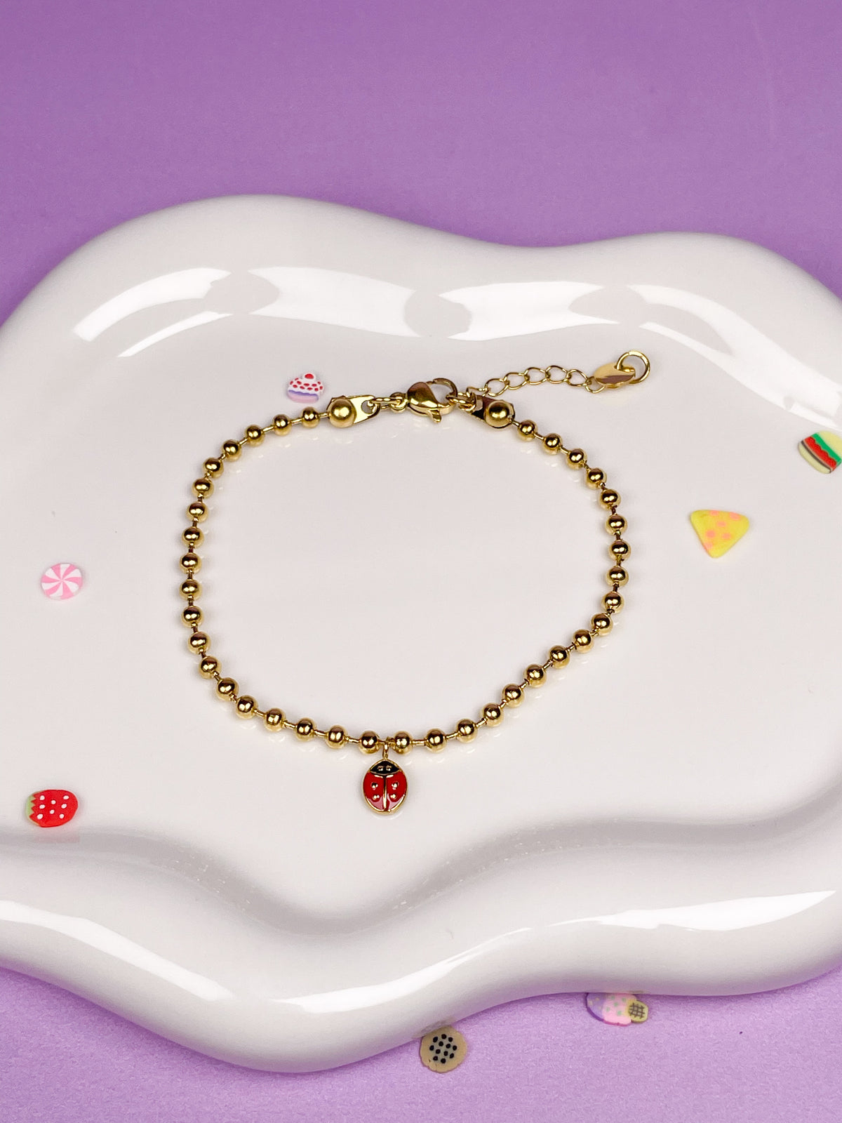 Pulsera bolitas ladybug