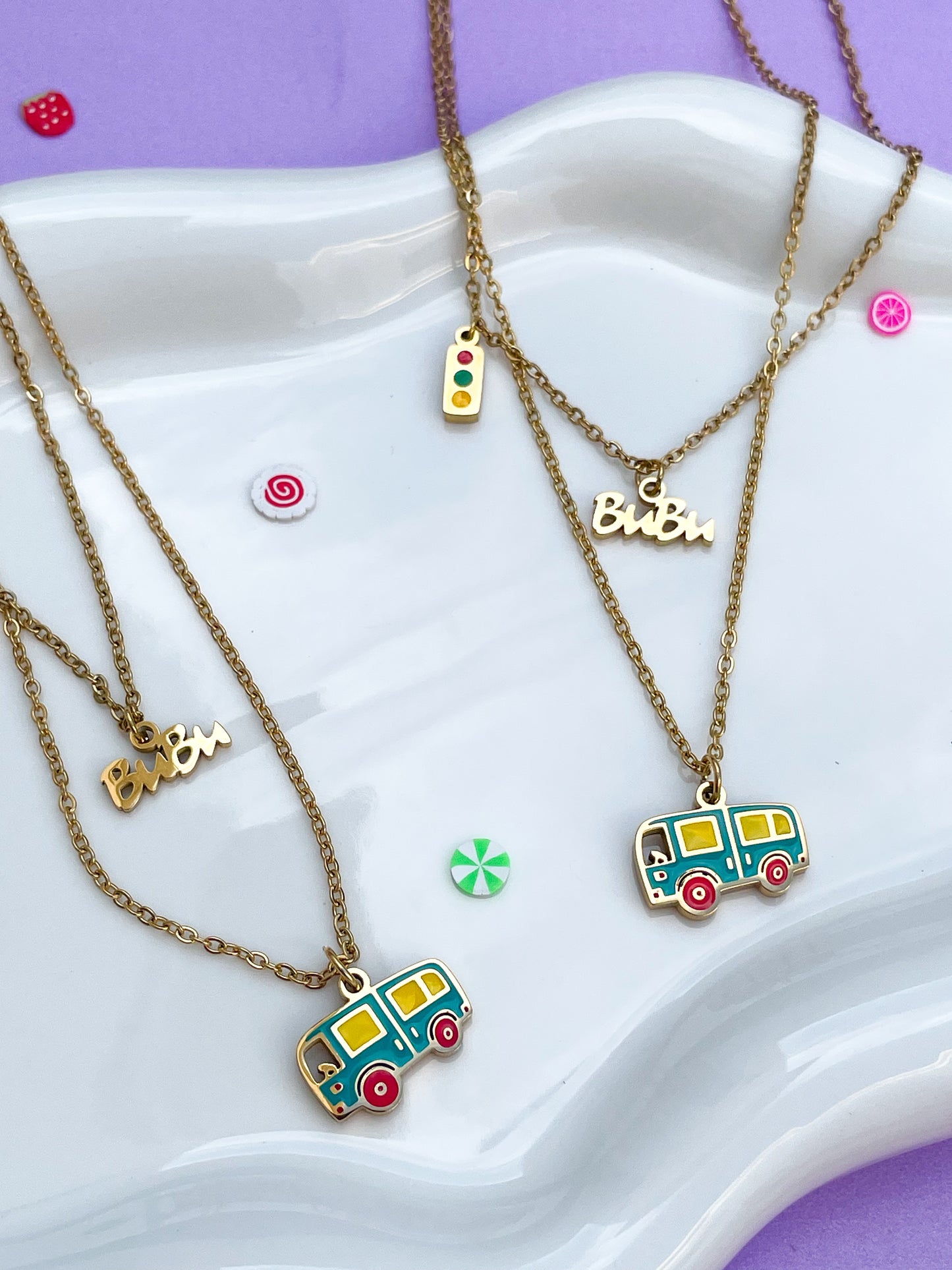 Collar cadena doble bus travel