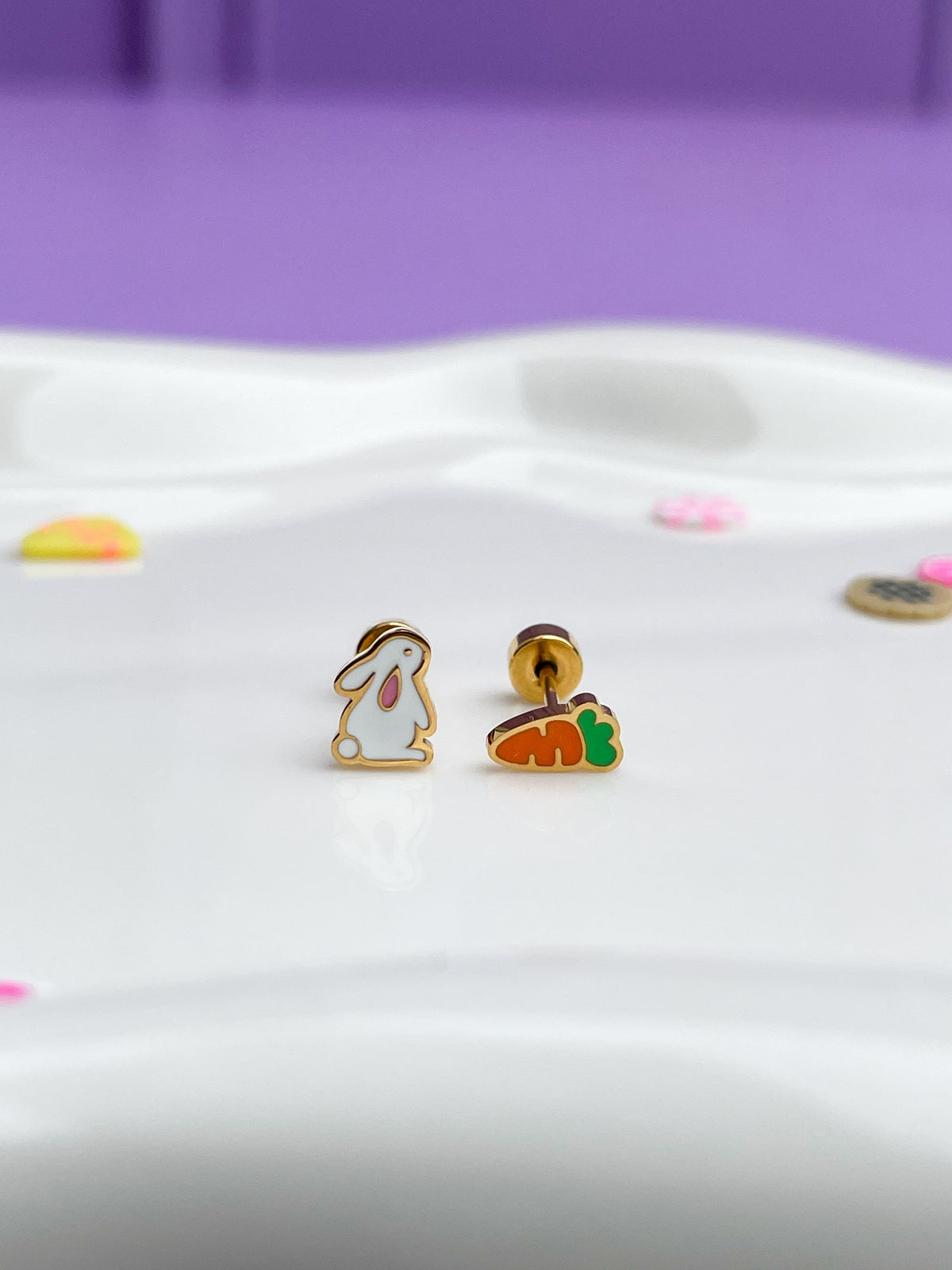 Aretes conejo con zanahoria