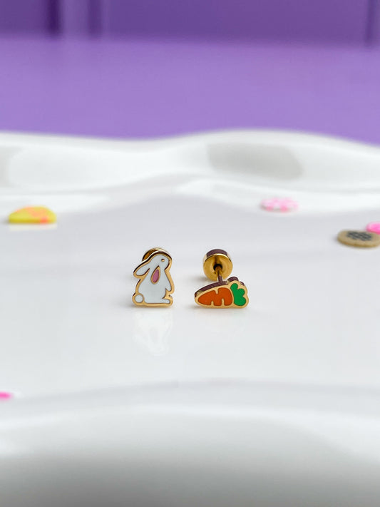 Aretes conejo con zanahoria