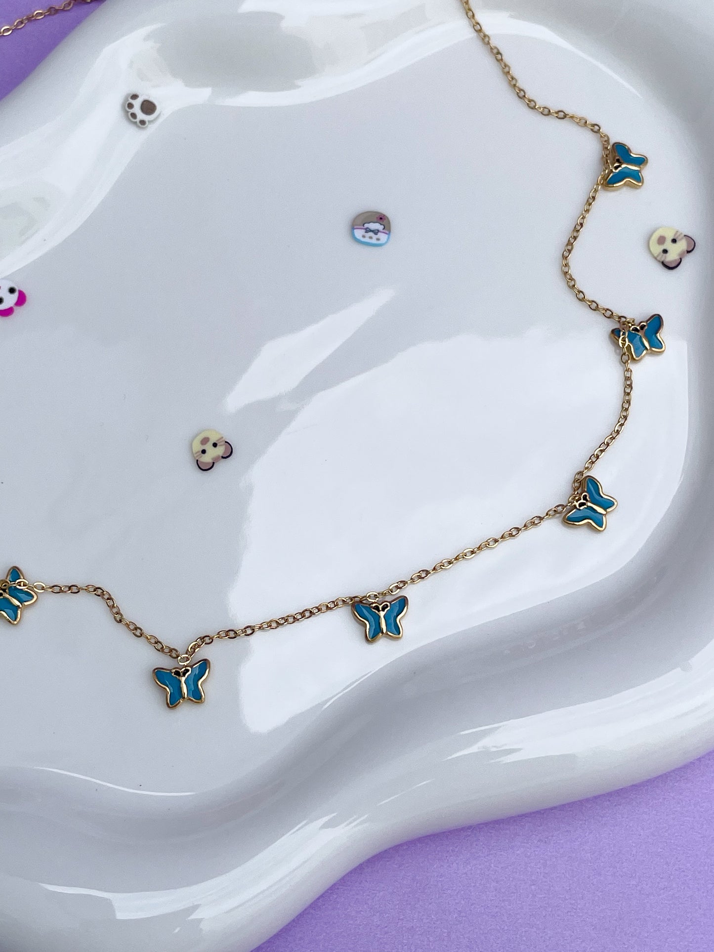 Collar mariposas azules mini