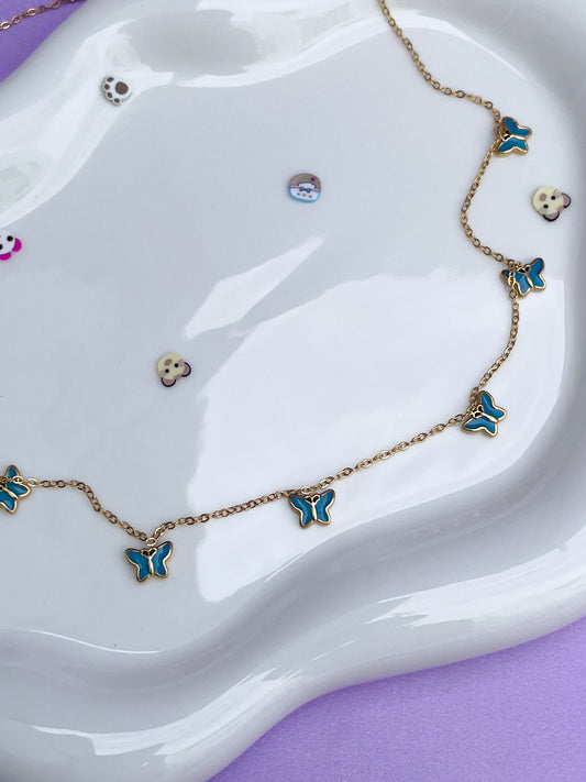 Collar mariposas azules mini