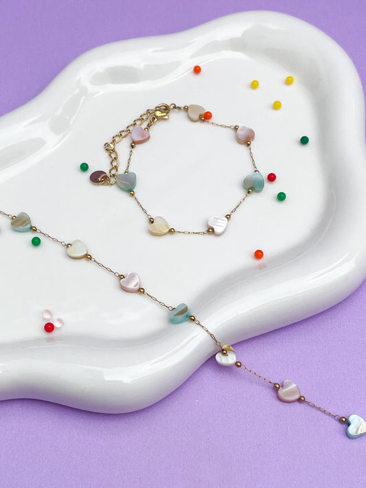 Pulsera corazón tornasol
