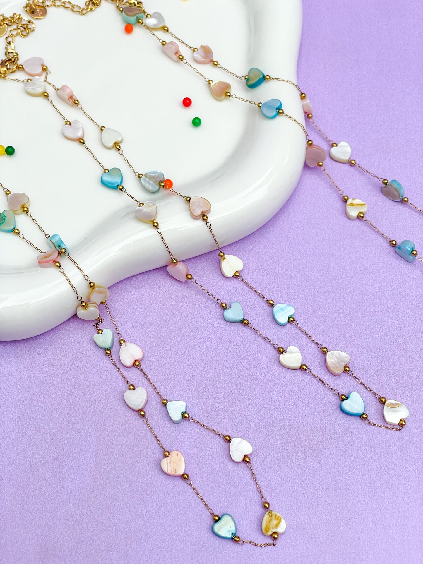 Collar corazón tornasol
