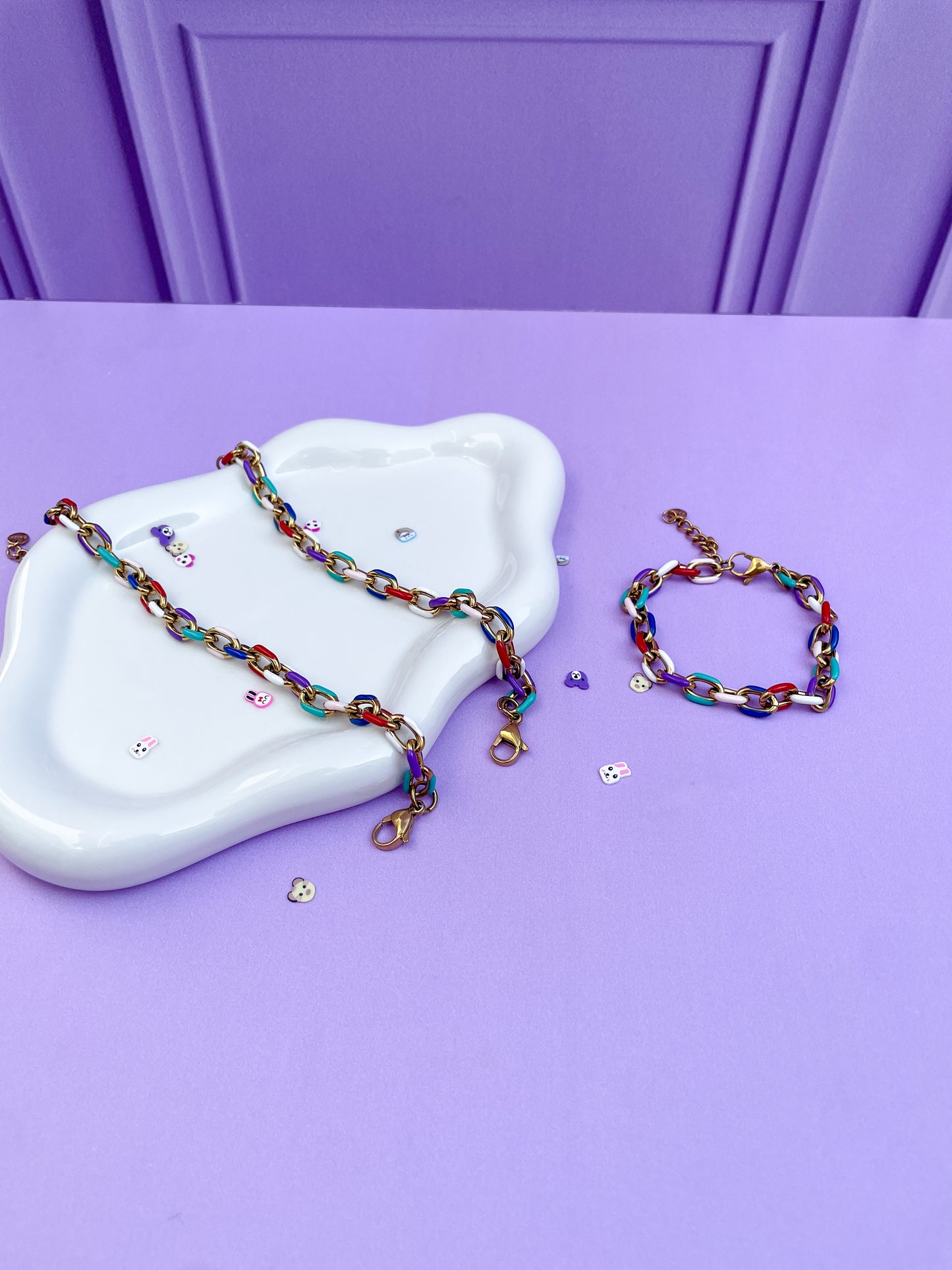 Pulsera cadena multicolor