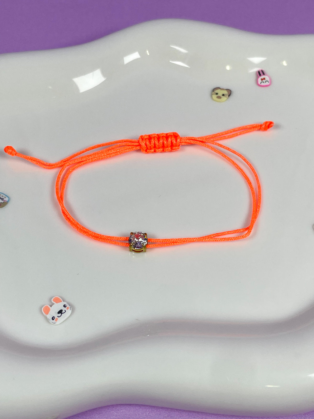 Pulsera hilo orange con brillante