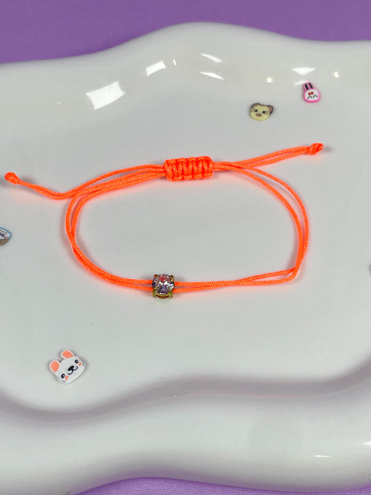 Pulsera hilo orange con brillante
