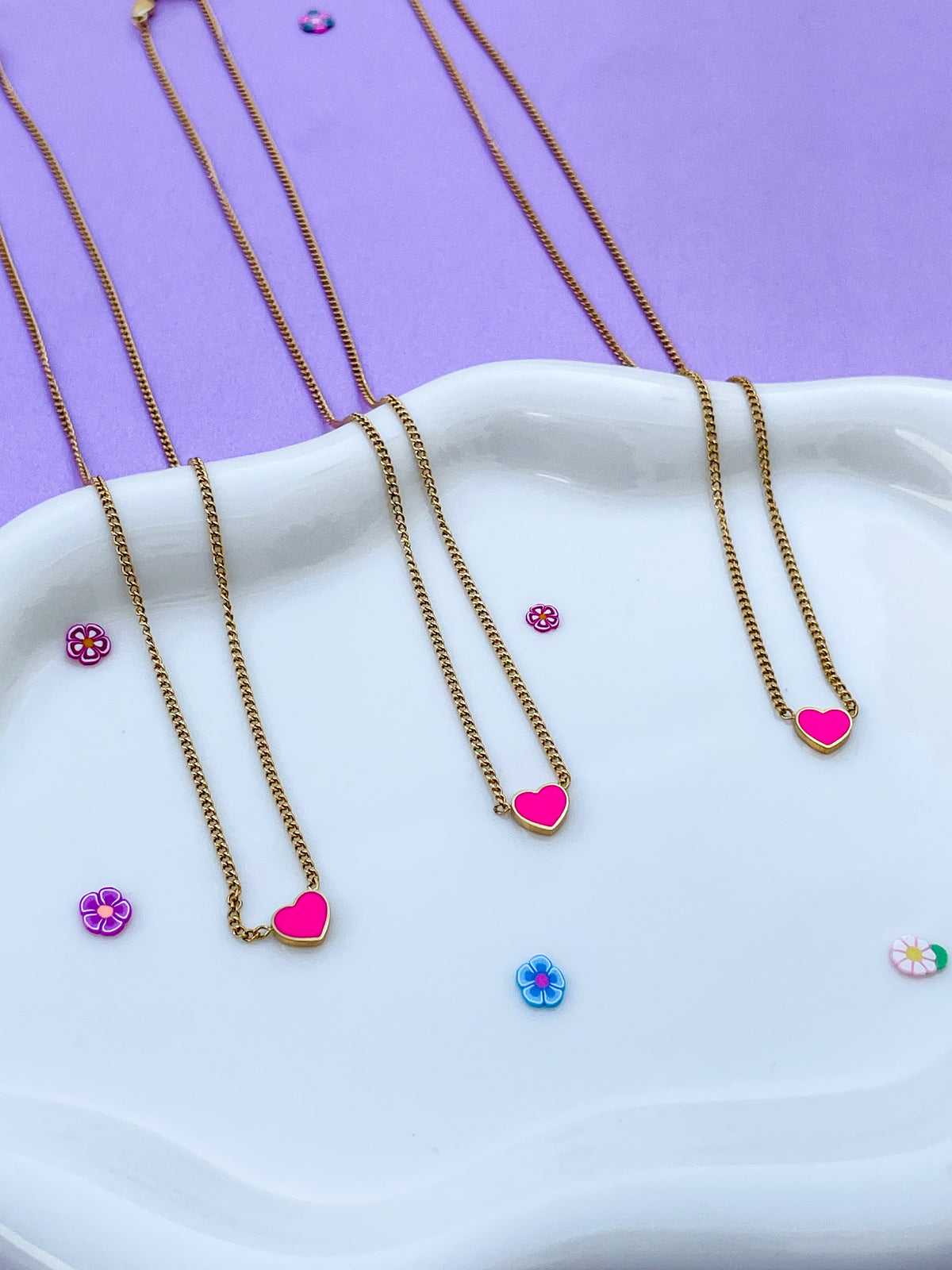 Collar corazón pink mini