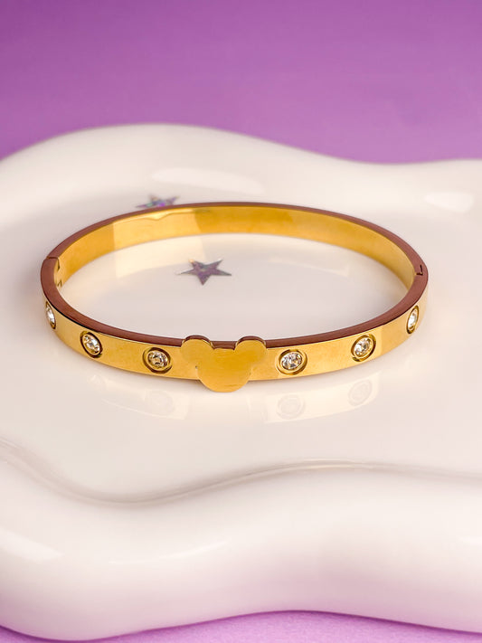 Pulsera rígida Mickey con brillantes ￼
