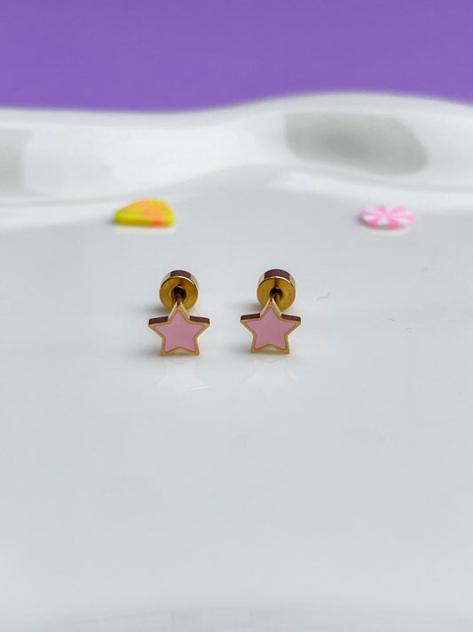 Aretes estrellita pink