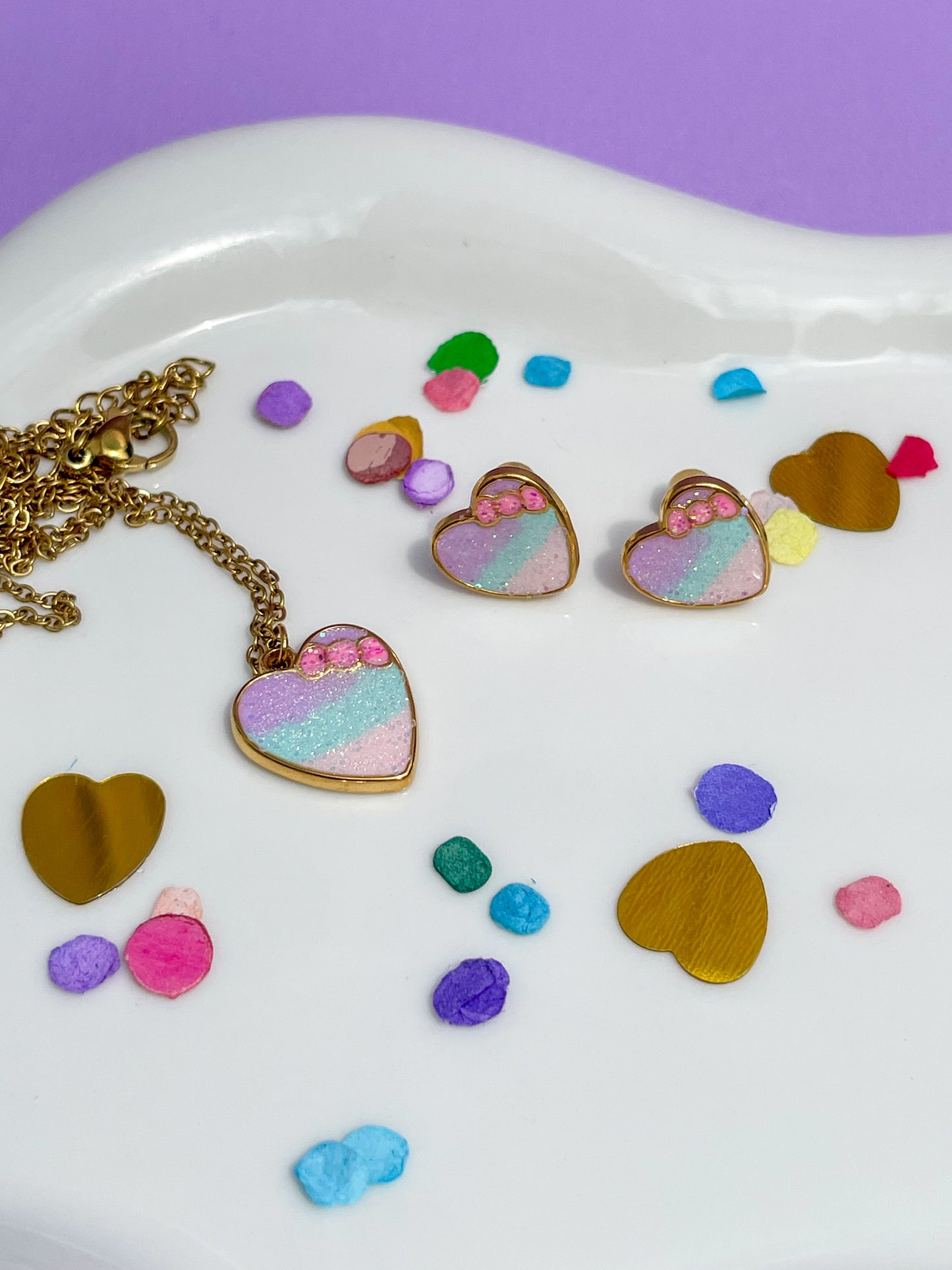 Set Corazón Pastel