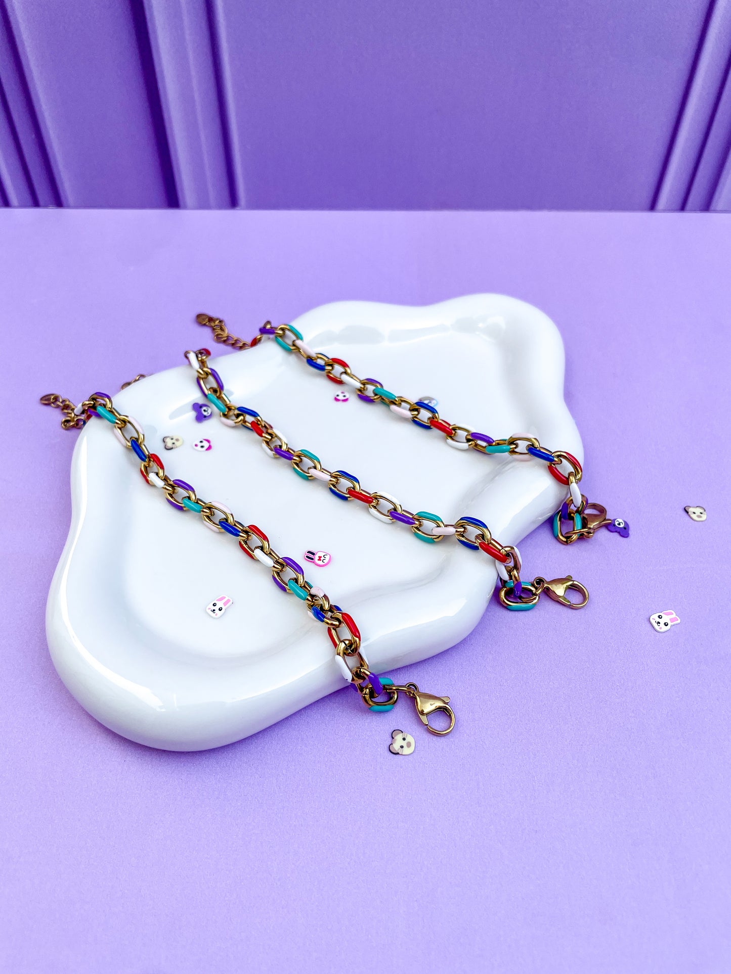 Pulsera cadena multicolor