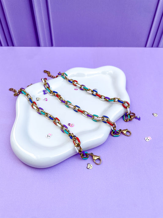 Pulsera cadena multicolor