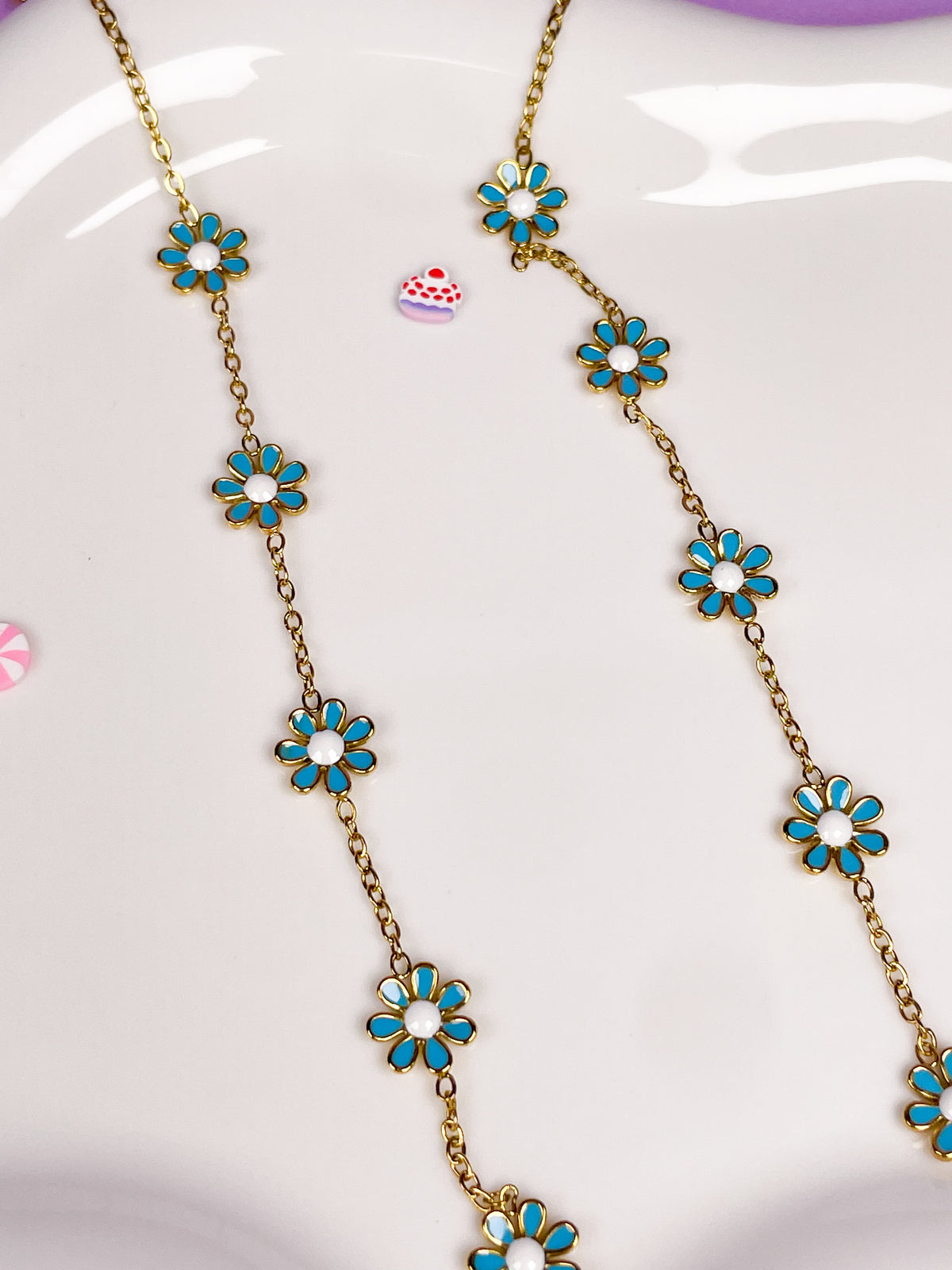 Pulsera flores azules
