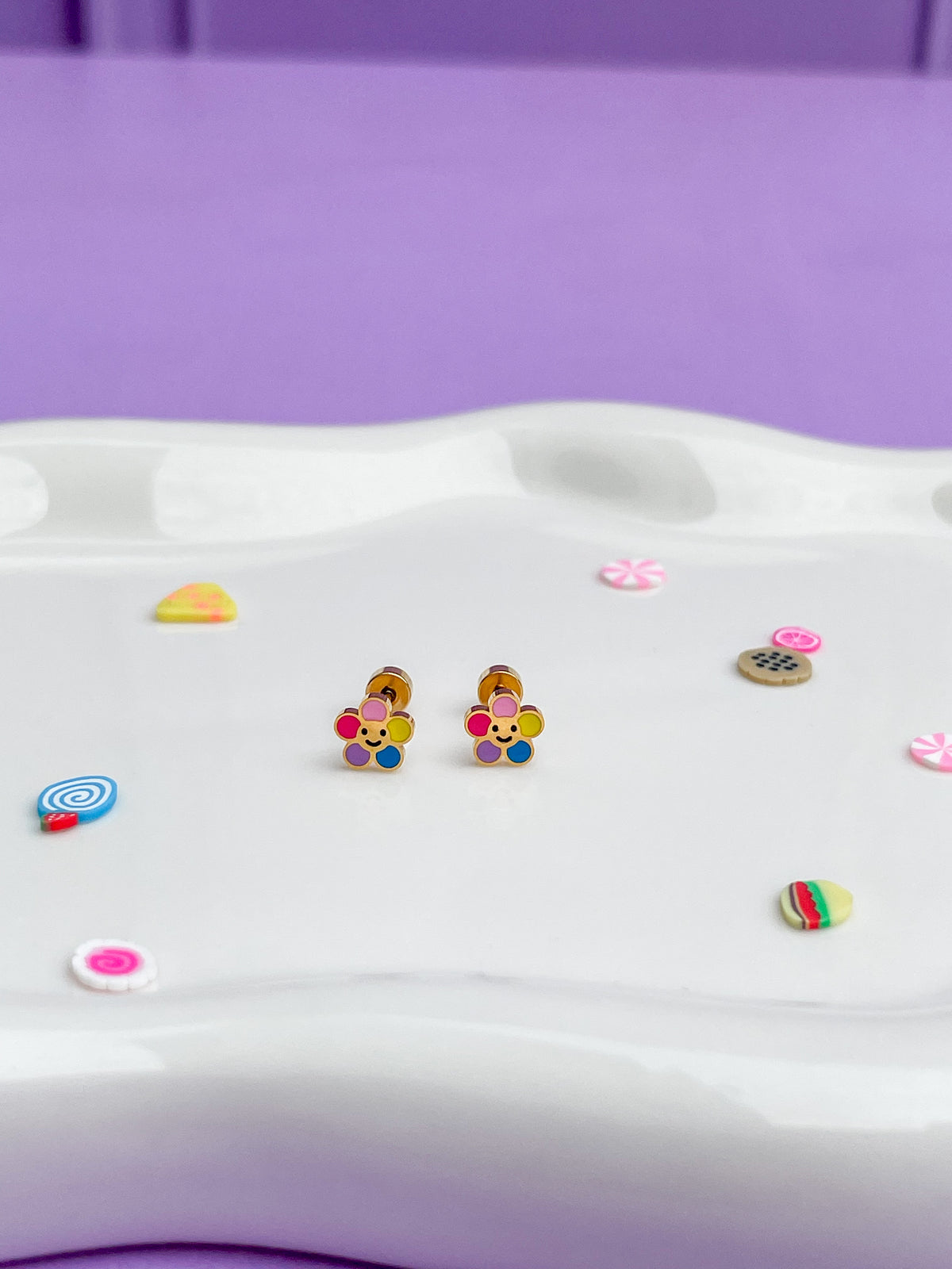 Aretes flor de colores