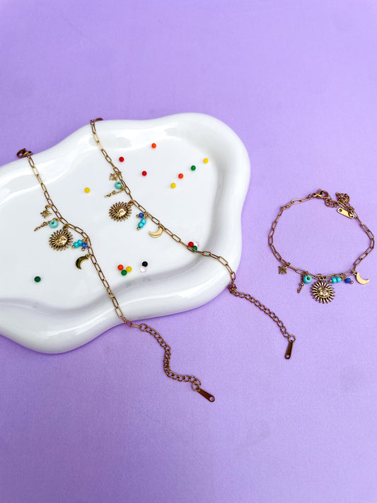 Pulsera sol dorado