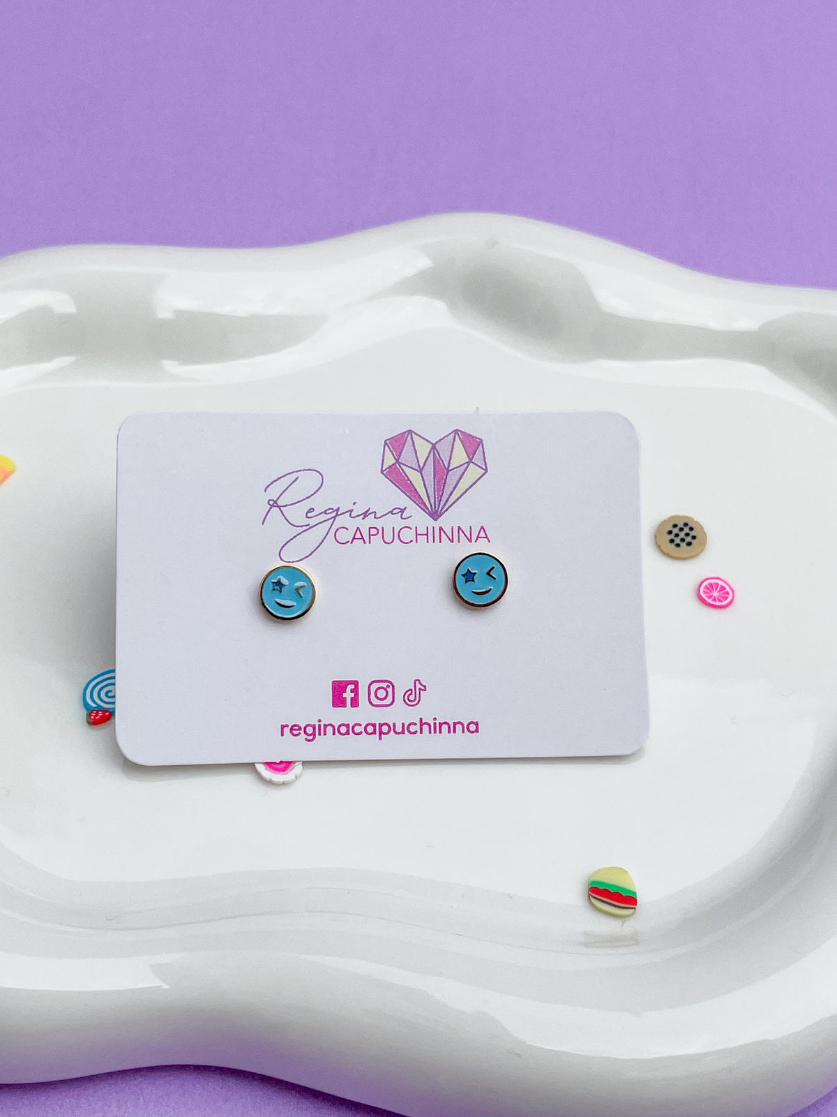 Aretes guiño azul