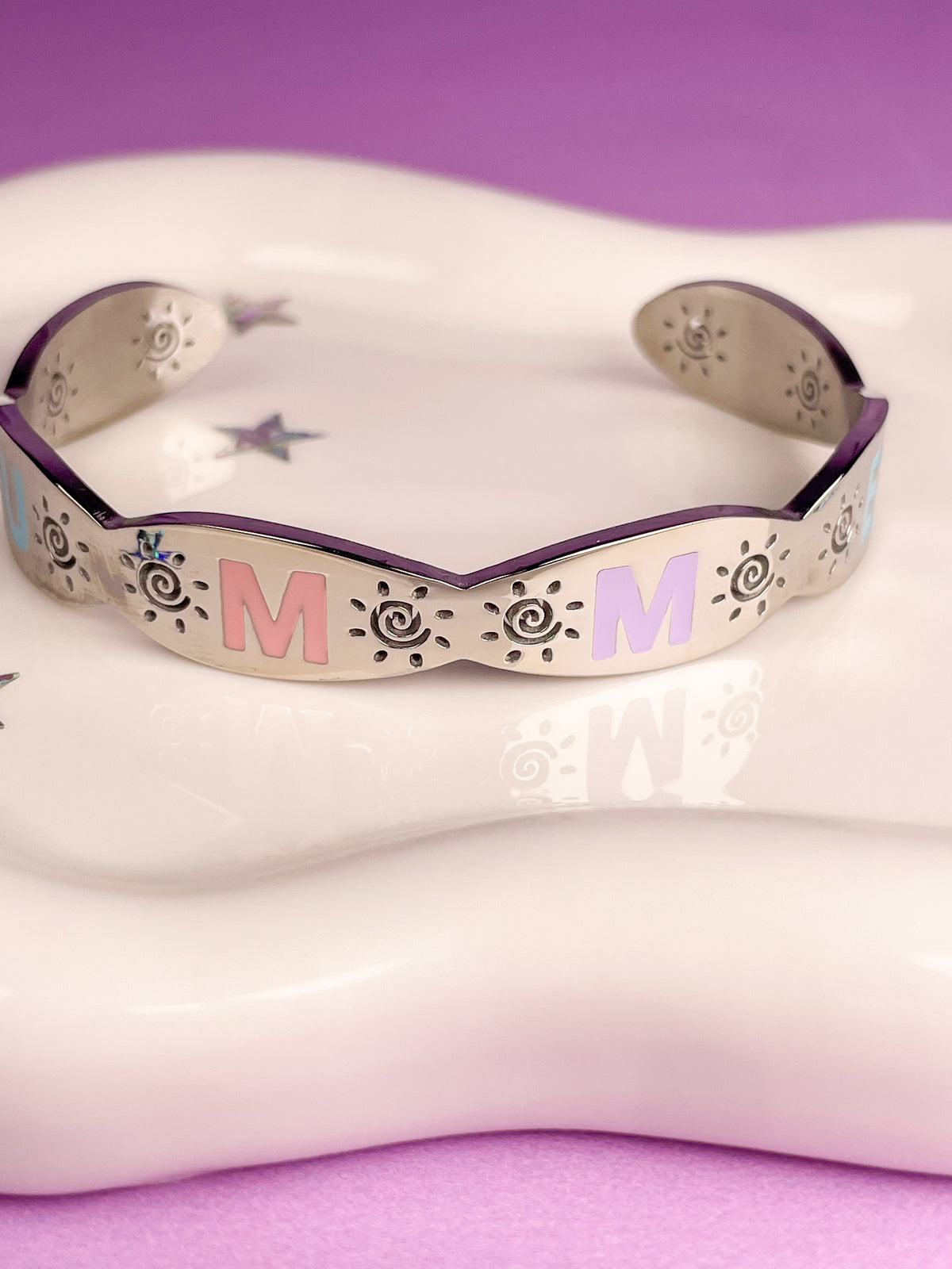 Pulsera rígida plateada summer