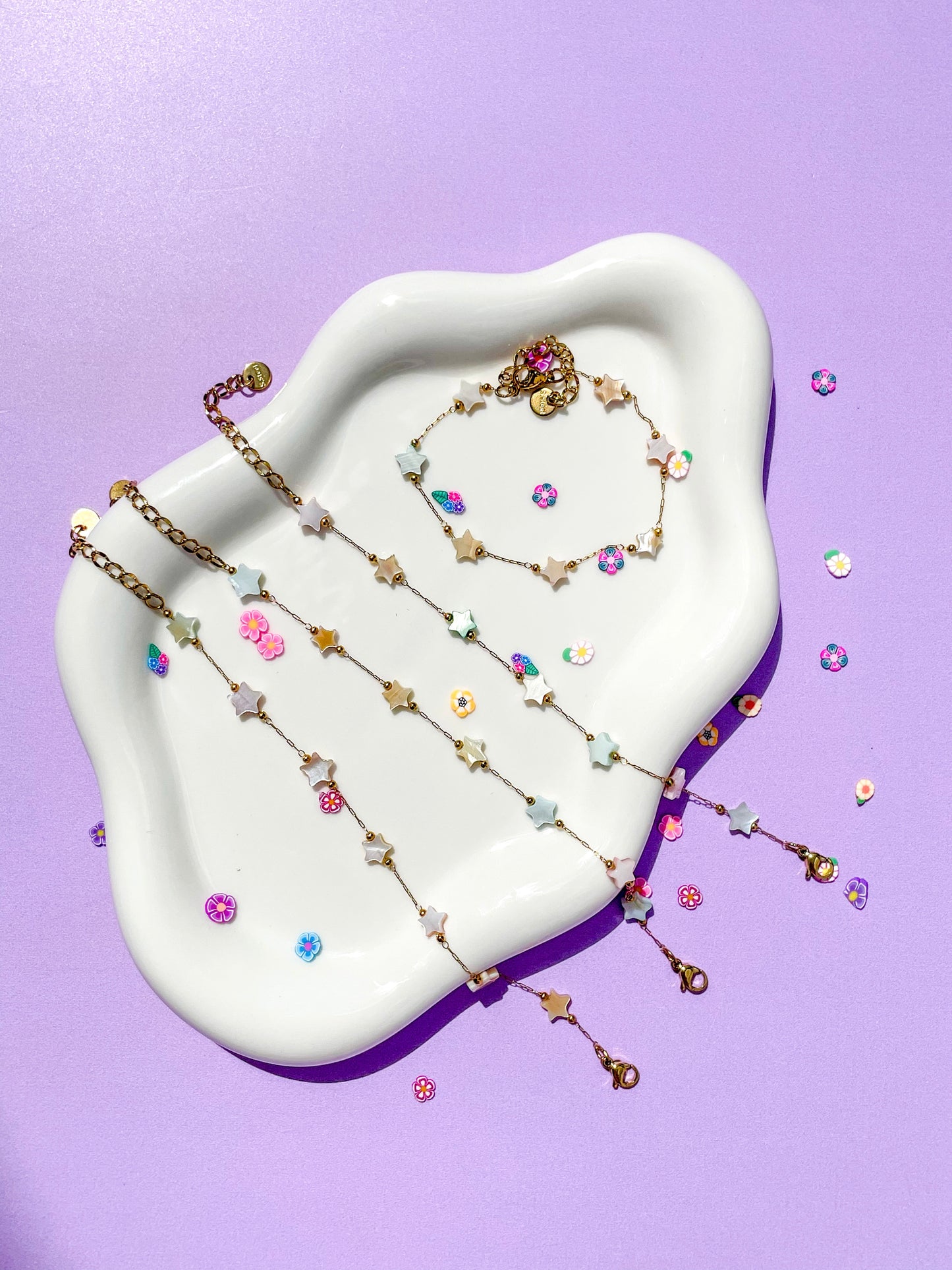 Pulsera estrellitas tornasol