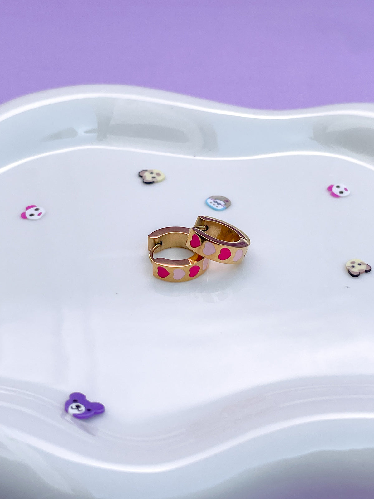 Arracadas corazones pink