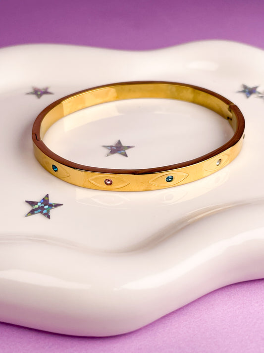 Pulsera rígida brillantes de colores ￼