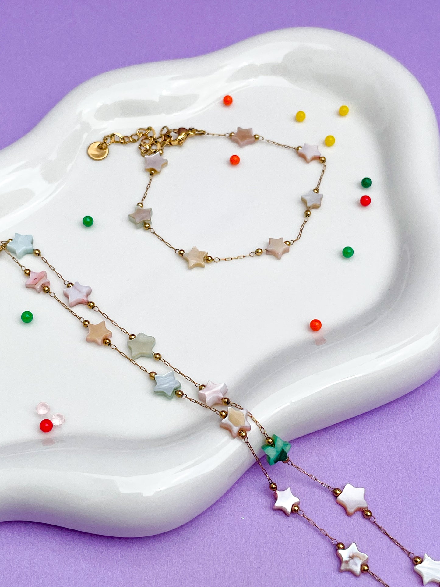 Collar estrellitas tornasol