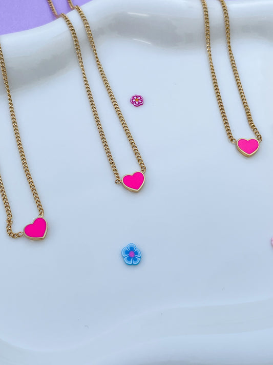 Collar corazón pink mini