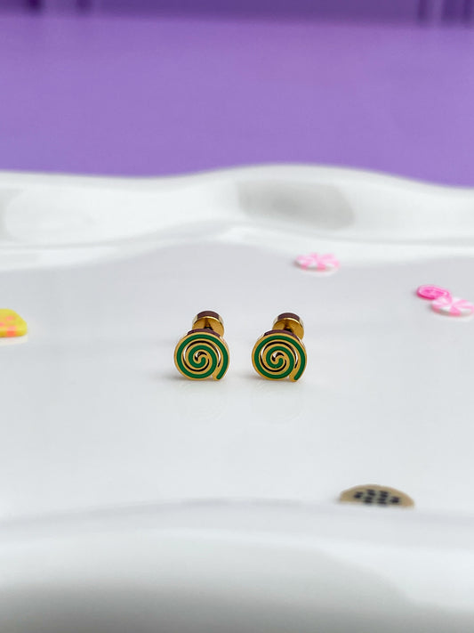 Aretes rollo verde