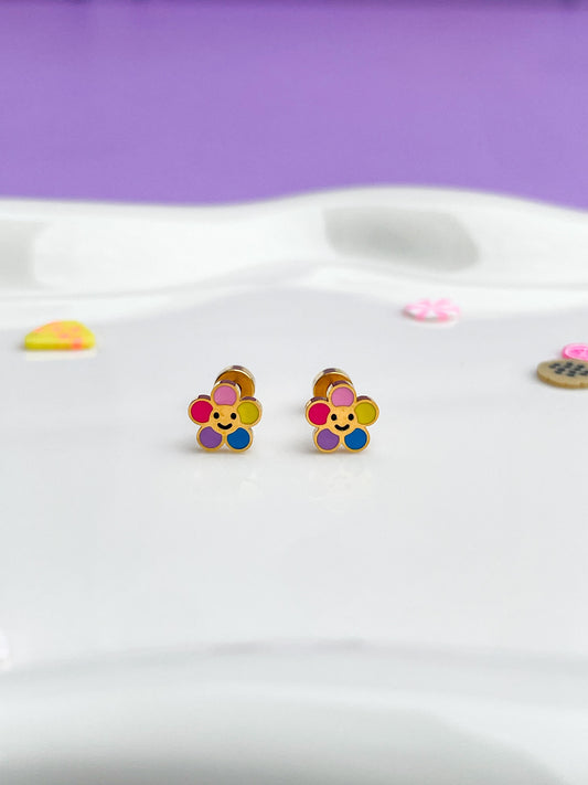 Aretes flor de colores