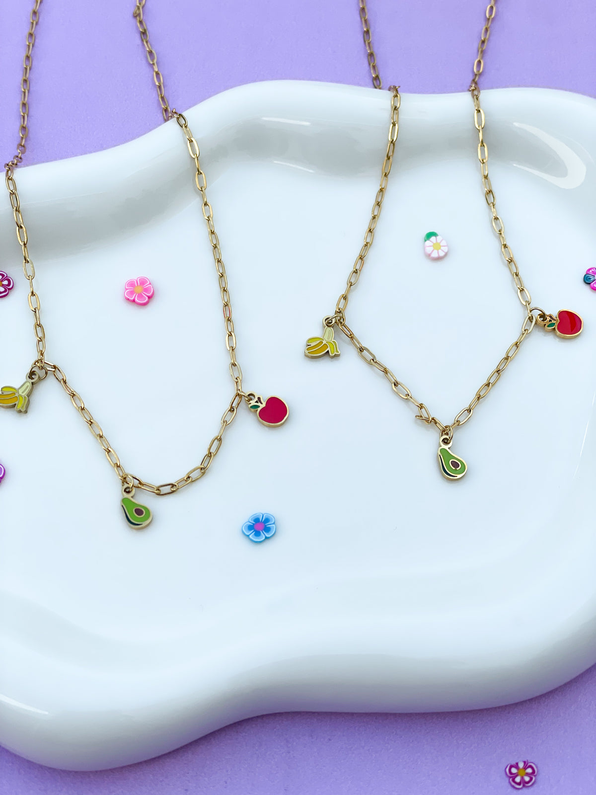 Collar 3 dijes frutas
