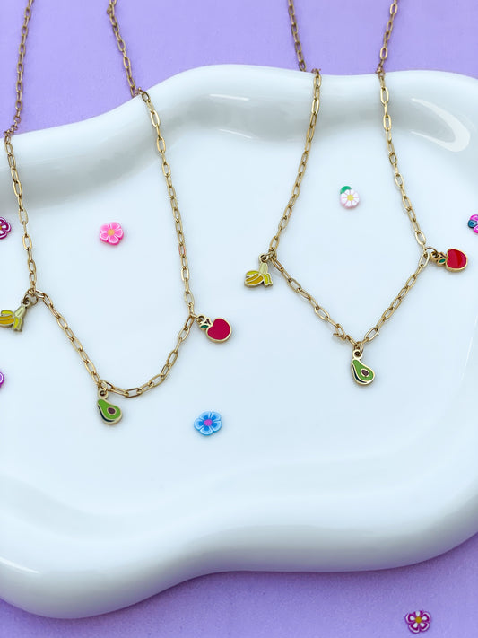 Collar 3 dijes frutas