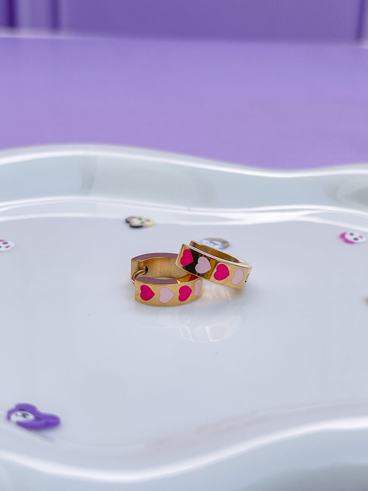 Arracadas corazones pink