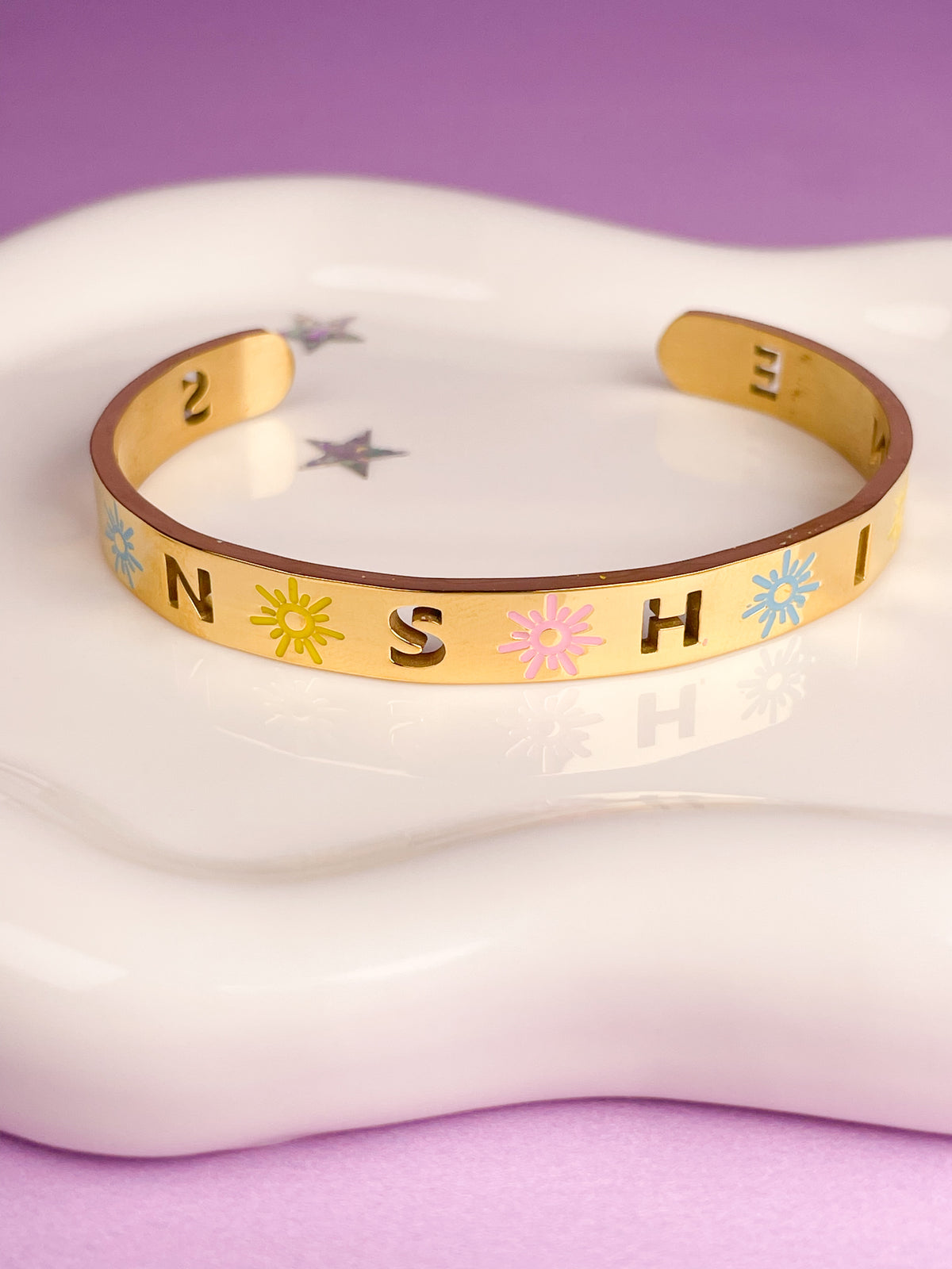 Pulsera rígida dorada sunshine