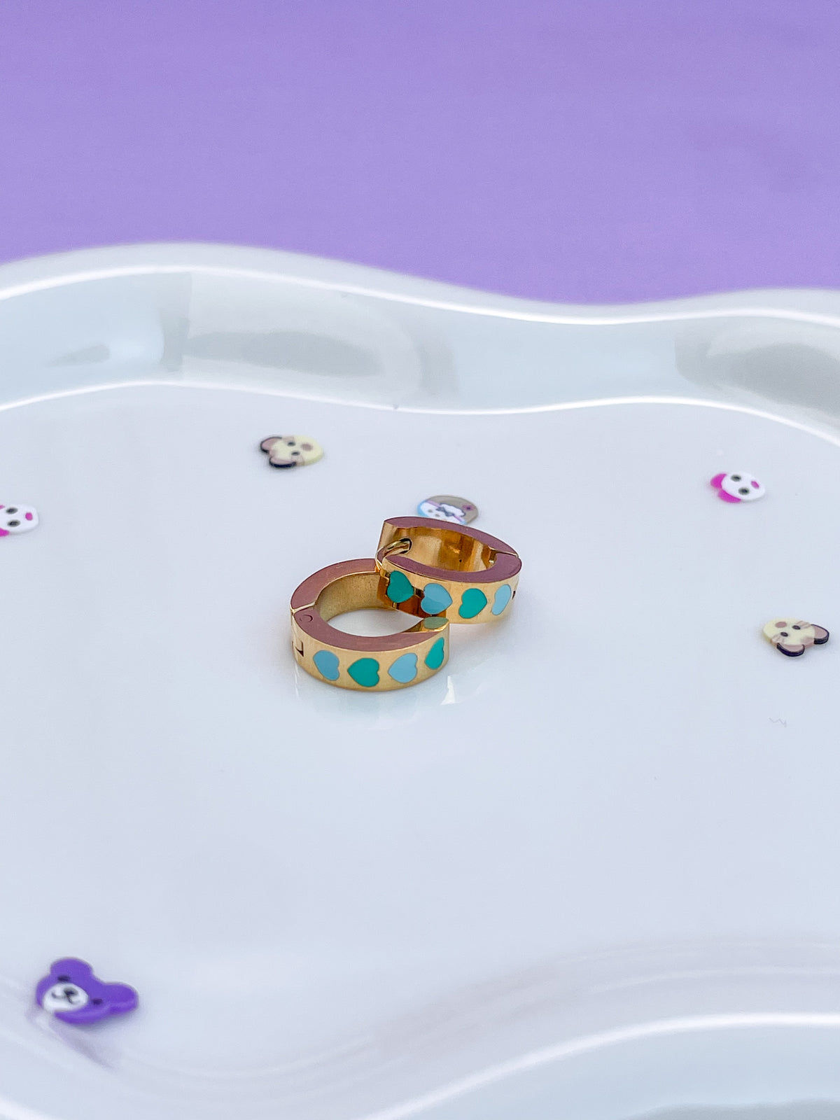 Arracadas corazón blue