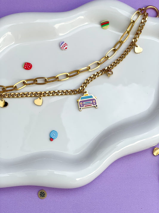 Pulsera cadena doble taxi